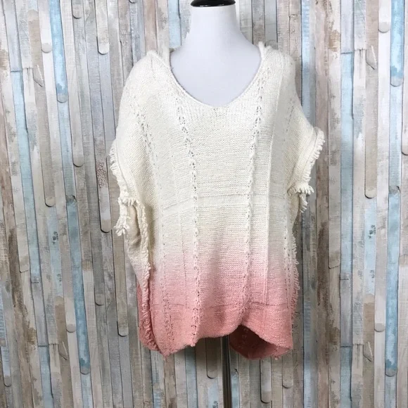 Anthropologie M L Fringed Beachside Hoodie Poncho - Picture 3 of 8